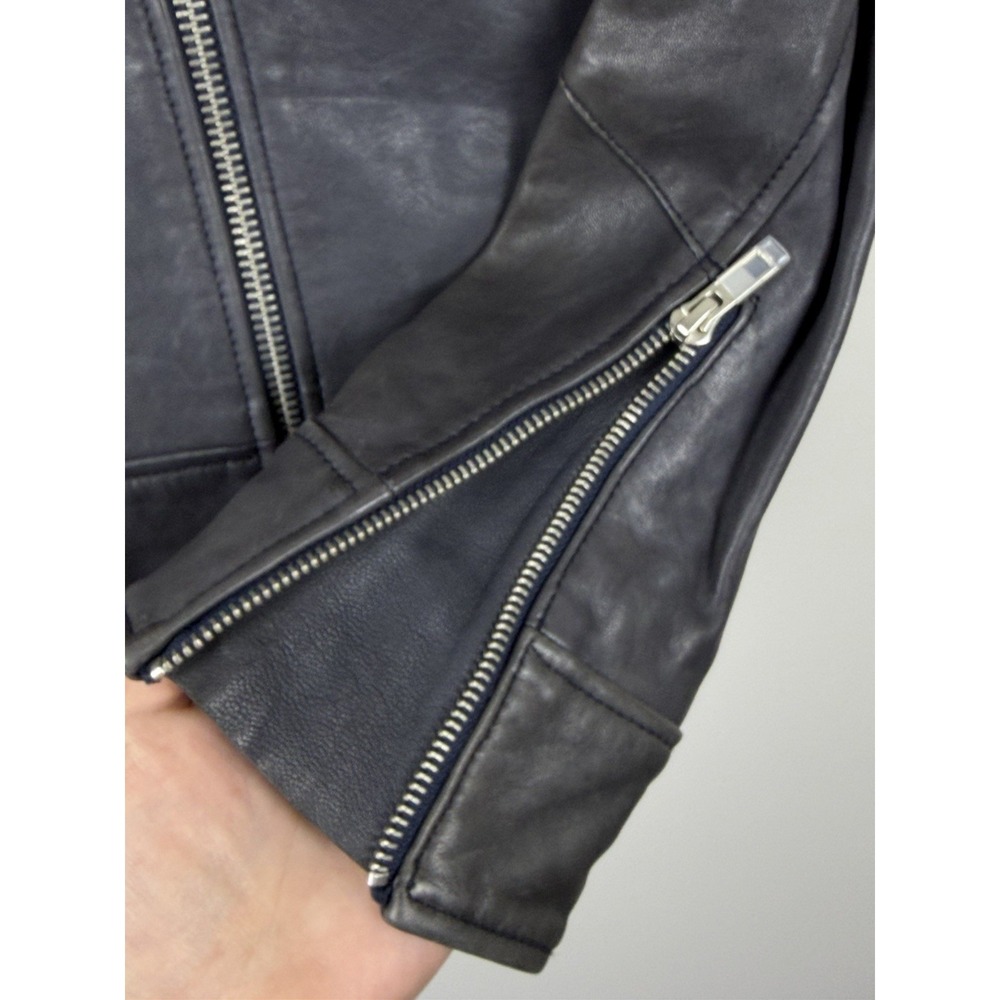 BLDWN Baldwin Flint Midnight Leather Biker Moto Jacket SZ S NWOT Retail $995 - Picture 4 of 8